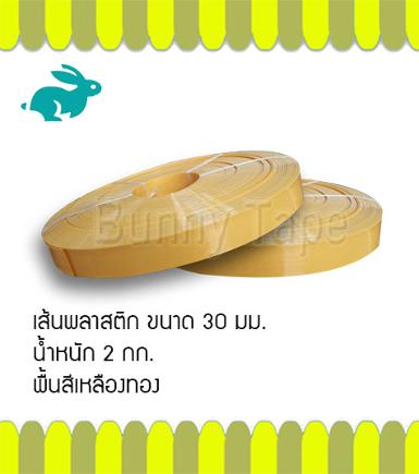 เส้นพลาสติกพื้นสีทอง 30 มม.